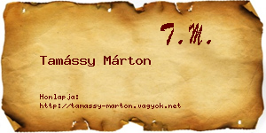 Tamássy Márton névjegykártya