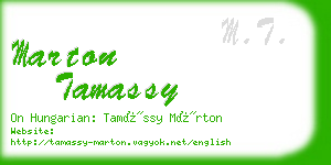 marton tamassy business card